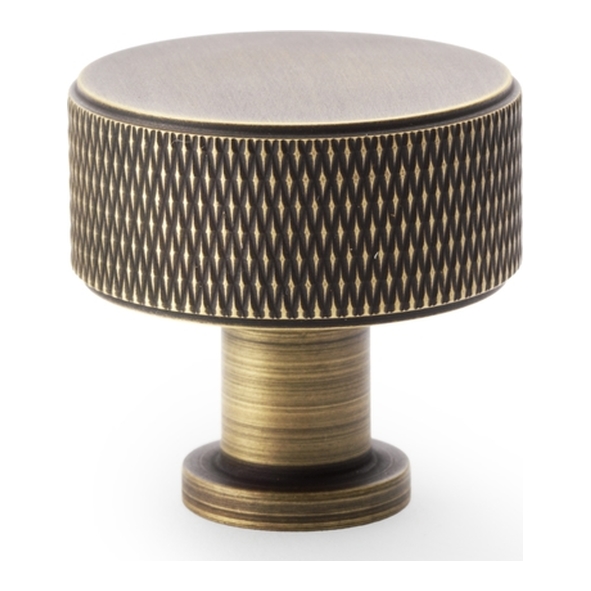 AW807K-35-AB • 35mm • Antique Brass • Alexander & Wilks Lucia Knurled Cupboard Knob